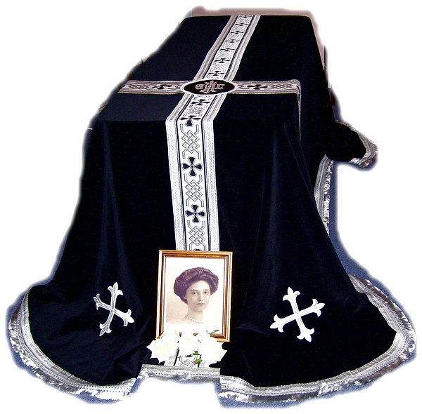 Funeral Pall, "Empress Zita" Traditonal Black or Purple